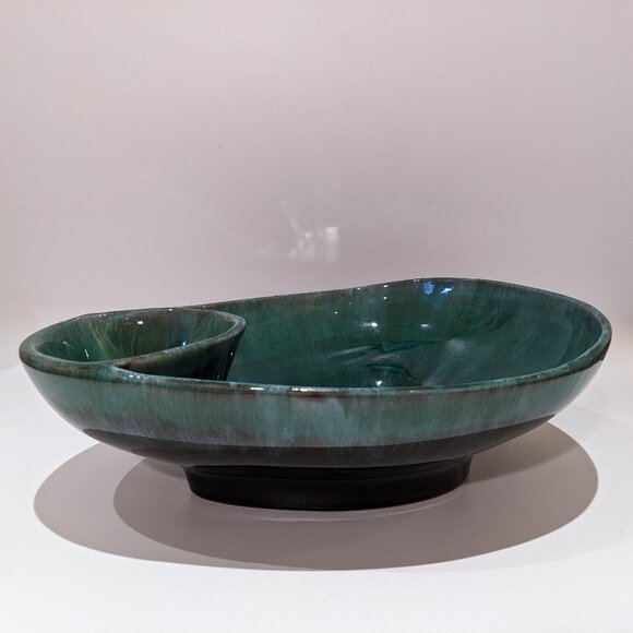 Vintage Rare MCM Mid Century Blue Mountain Pottery Chip & Dip Bowl - Picture 3 of 8